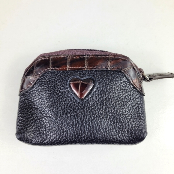 NWOT Brighton black pebbled Leather Zip Coin Purse - Picture 1 of 13